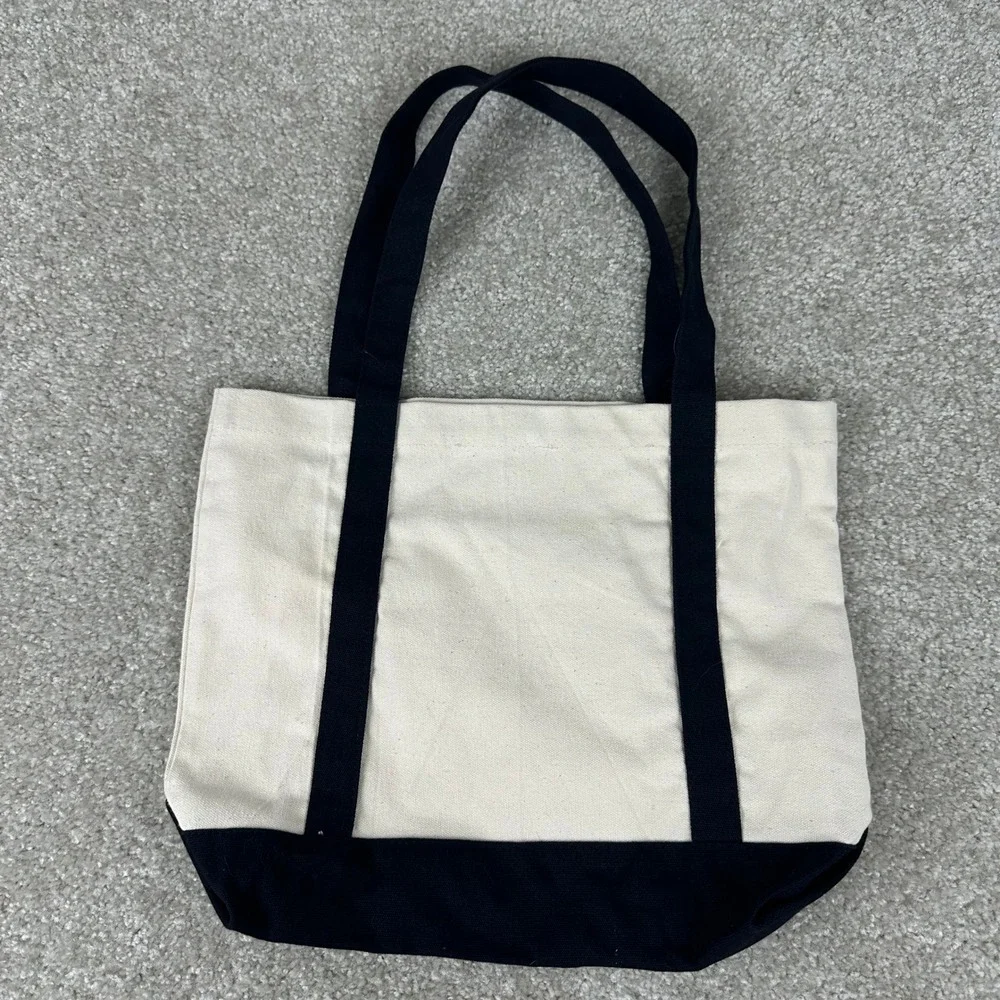 The Moon Tarot Card Canvas Tote Bag Black Celestial Linocut Handmade Shopper